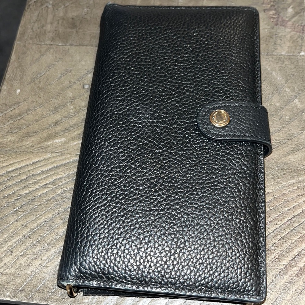 Black leather coach wallet